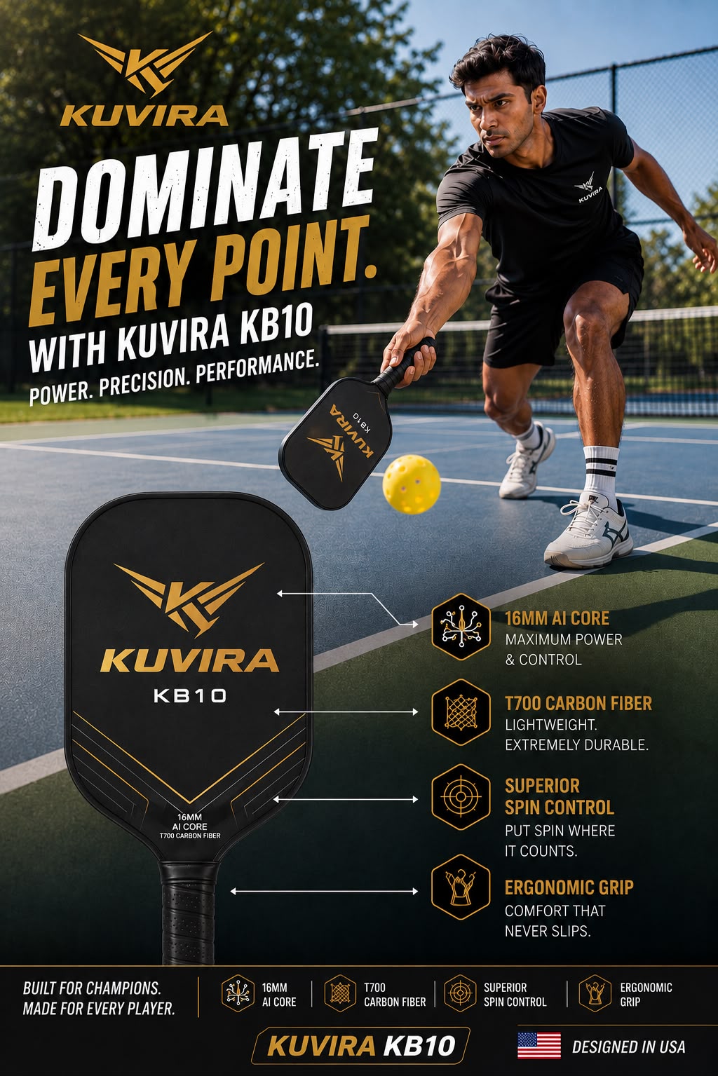 Kuvira KB10 Pickleball Paddle